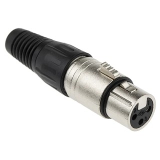 RS PRO XLR Cable Connector, Female, Straight, 250V AC, 16A, 3 Way, Silver Plated, Zinc Housing 458-024
