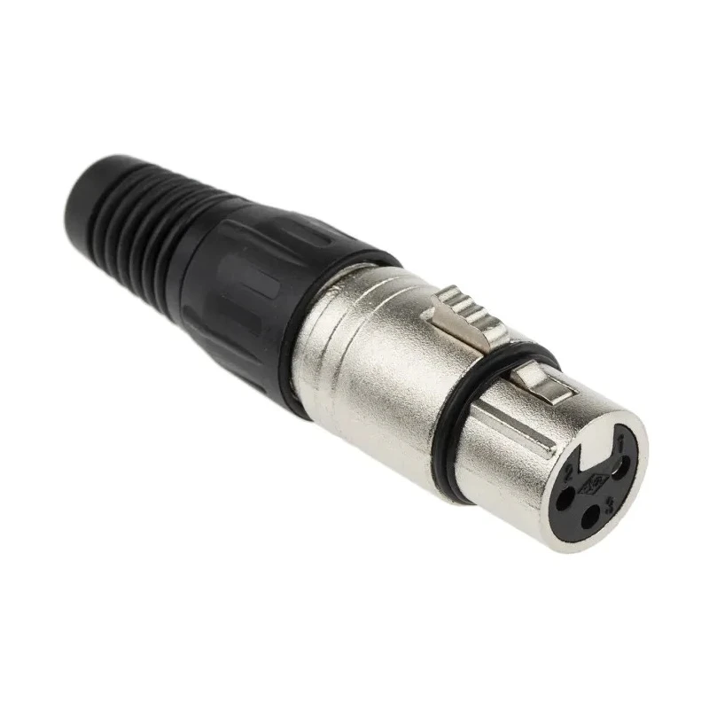 RS PRO XLR Cable Connector, Female, Straight, 250V AC, 16A, 3 Way, Silver Plated, Zinc Housing 458-024
