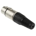 RS PRO XLR Cable Connector, Female, Straight, 250V AC, 16A, 3 Way, Silver Plated, Zinc Housing 458-024