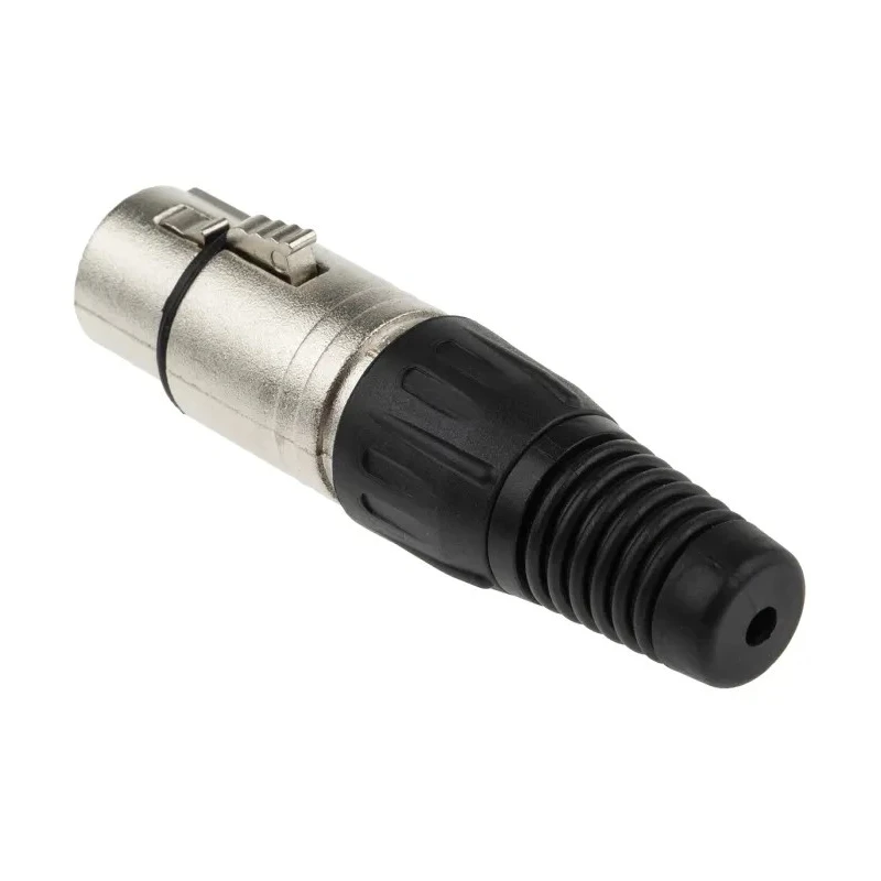RS PRO XLR Cable Connector, Female, Straight, 250V AC, 16A, 3 Way, Silver Plated, Zinc Housing 458-024
