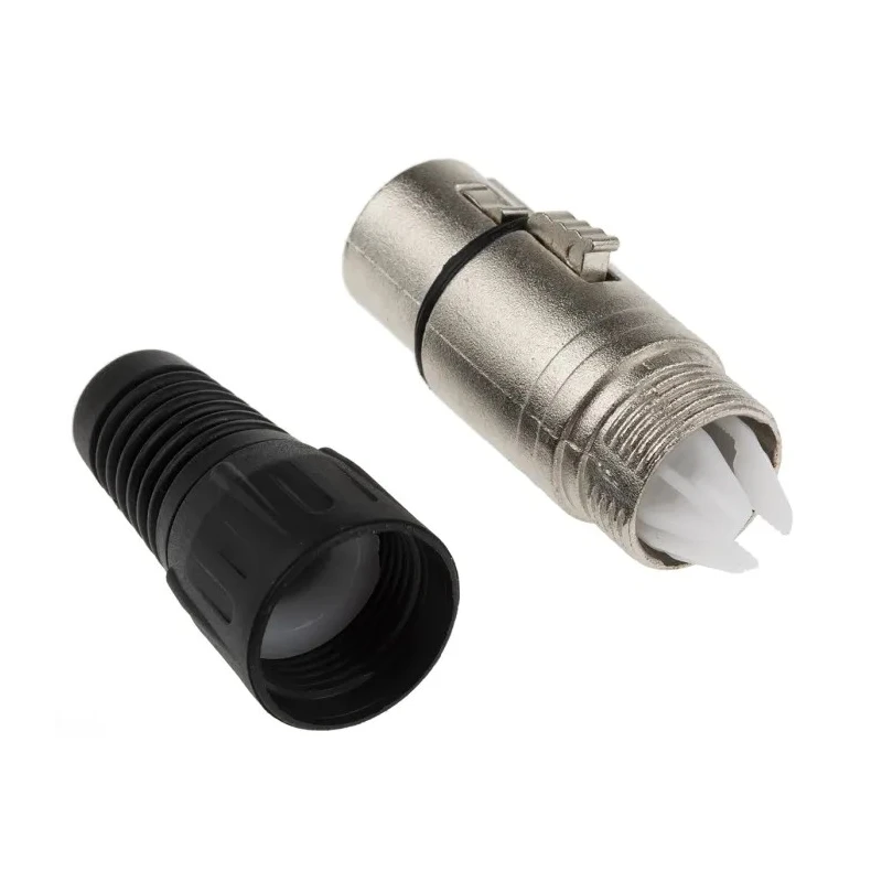 RS PRO XLR Cable Connector, Female, Straight, 250V AC, 16A, 3 Way, Silver Plated, Zinc Housing 458-024