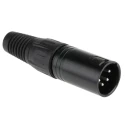 RS PRO XLR Cable Connector 4 Way, Male, 250V AC, 10A, Straight, Silver Plated, Zinc Body 457-869