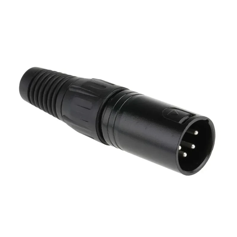 RS PRO XLR Cable Connector 4 Way, Male, 250V AC, 10A, Straight, Silver Plated, Zinc Body 457-869