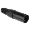 RS PRO XLR Cable Connector 4 Way, Male, 250V AC, 10A, Straight, Silver Plated, Zinc Body 457-869