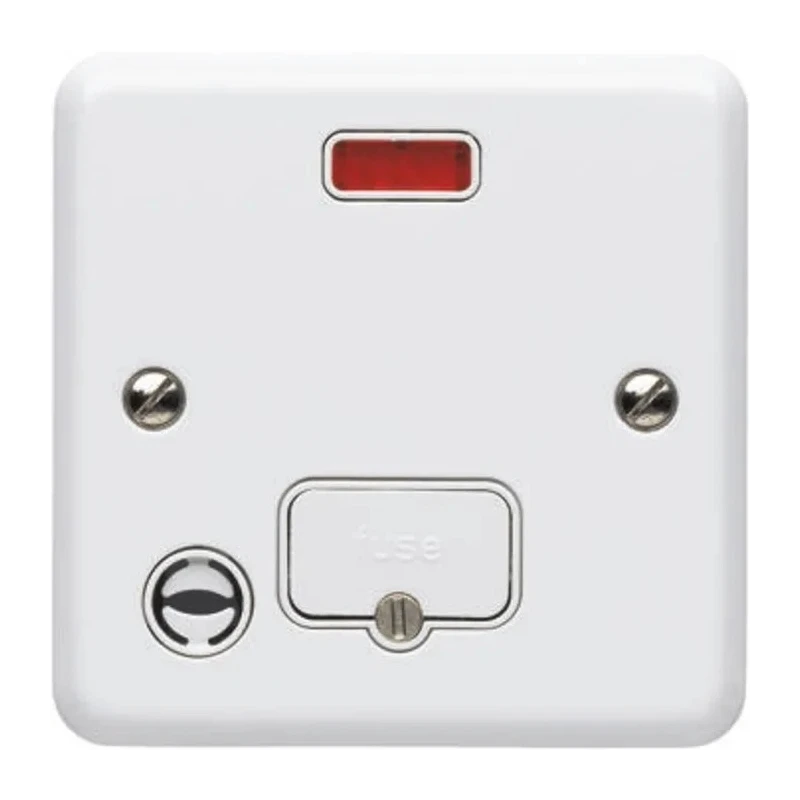 MK Electric 13A 4 Gang Switched Fused Spur, Surface Mount, Metalclad Plus, Heavy Gauge Steel, 440V, K3086 WHI