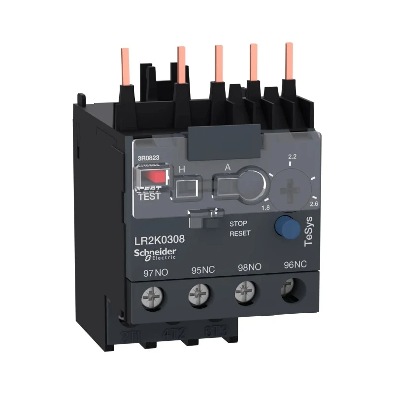 Schneider Electric TeSys Thermal Overload Relay, 1.8–2.6A, 1 NO/1 NC, 2W, 250V DC, 690V AC, LR2K0308