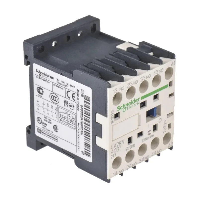 Schneider Electric TeSys K Control Relay Contactor 4NO, 10A 24V AC 690V, DIN Rail, CA2KN40B7