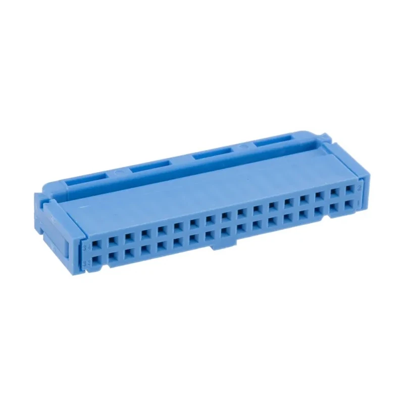TE Connectivity 34-Way IDC Connector Female for Cable 2 Row 2-1658527-8, 250V, 1A, Right Angle, Gold over Nickel Contacts