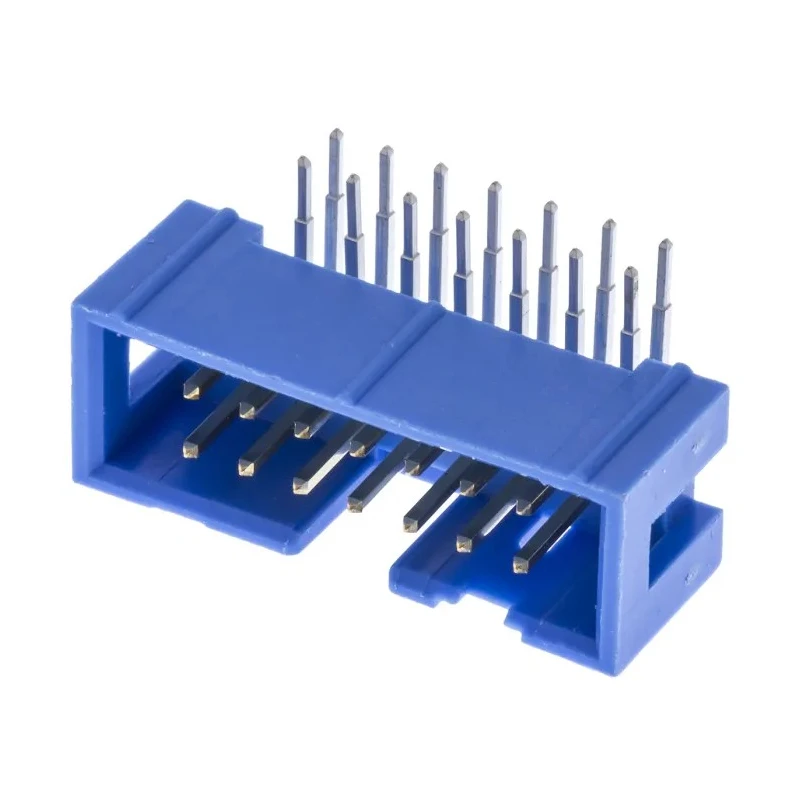 TE Connectivity AMP-LATCH Series Right Angle Through Hole PCB Header 2 Row 14 Contacts 2.54mm Pitch Shrouded 2-1761605-5