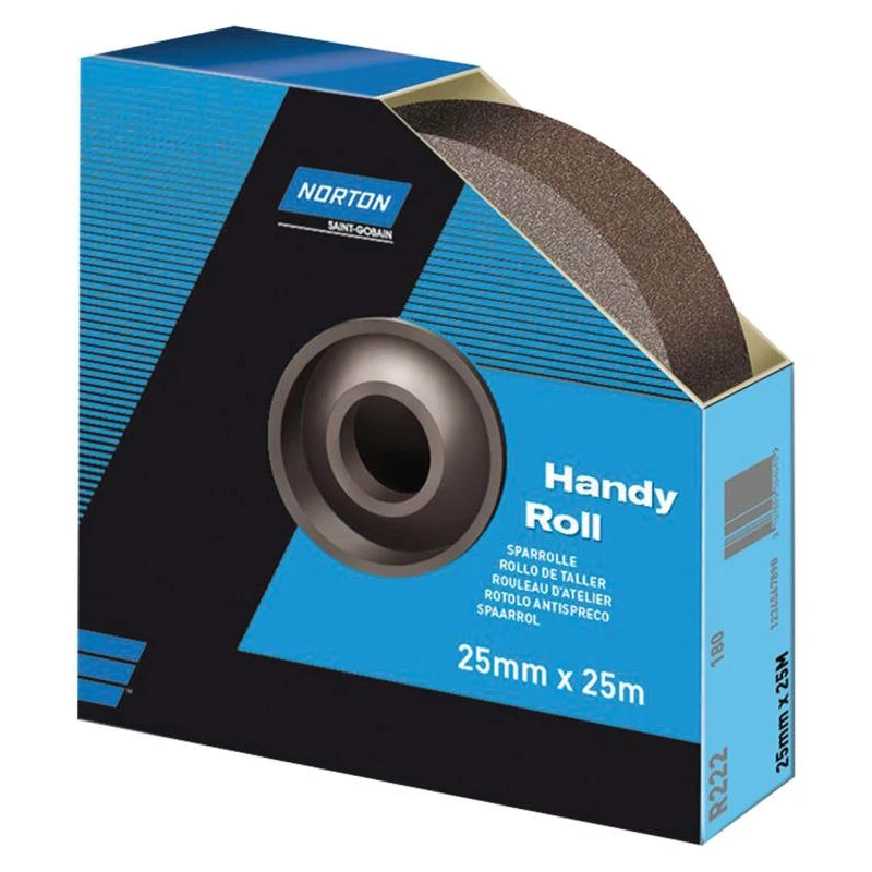 Norton Abrasive Cloth Roll, Aluminium Oxide, 25 m Length, 50 mm Width, P100 Grit, Fine Grade 63642531818