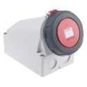 MENNEKES Industrial Power Connector Wall Mount Receptacle 4-Pole 63A 40V IP67 Red 