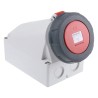 MENNEKES Industrial Power Connector Wall Mount Receptacle 4-Pole 63A 40V IP67 Red
