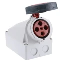 MENNEKES Industrial Power Connector Wall Mount Receptacle 4-Pole 63A 40V IP67 Red 