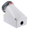 MENNEKES Industrial Power Connector Wall Mount Receptacle 4-Pole 63A 40V IP67 Red 