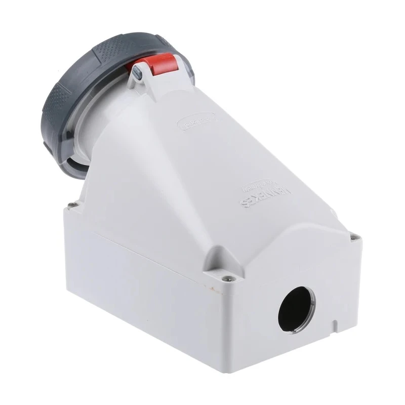 MENNEKES Industrial Power Connector Wall Mount Receptacle 4-Pole 63A 40V IP67 Red 
