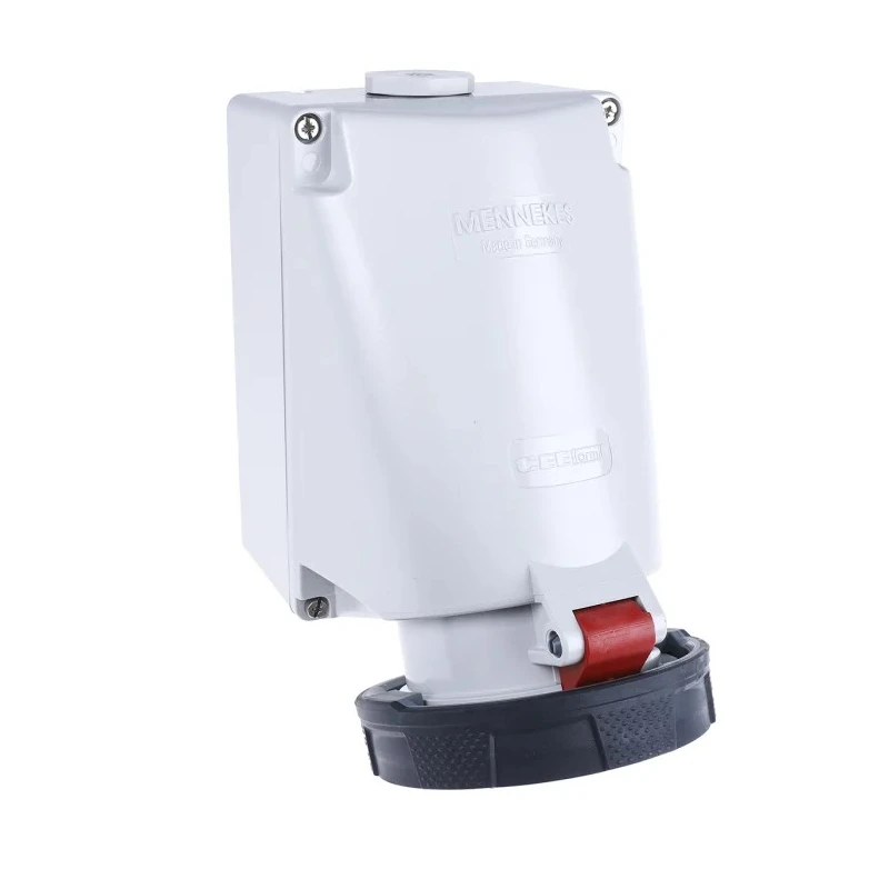 MENNEKES Wall Mount Industrial Power Receptacle 63A 40V 5-Pole IP67 Red 