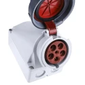 MENNEKES Wall Mount Industrial Power Receptacle 63A 40V 5-Pole IP67 Red 