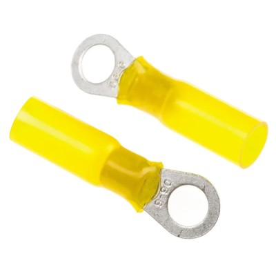 RS PRO DuraSeal Insulated Crimp Ring Terminal, M6 12–10 AWG Nylon Yellow DR-4-60