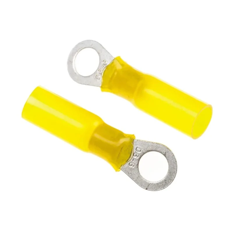 RS PRO DuraSeal Insulated Crimp Ring Terminal, M6 12–10 AWG Nylon Yellow DR-4-60