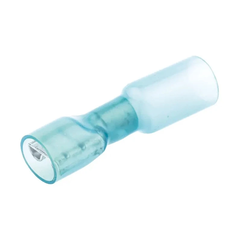 TE Connectivity DuraSeal Blue Insulated Female Spade Connector, Crimp, 6.35 x 0.8 mm Tab Size, Nylon, 16–14 AWG DP-6-63