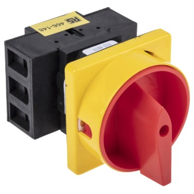 RS PRO 3-Pole Panel Mount Isolator Switch IP65 25A 11kW, Red Handle, Screw Terminal, Model IP65