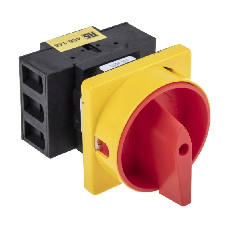 RS PRO 3-Pole Panel Mount Isolator Switch IP65 25A 11kW, Red Handle, Screw Terminal, Model IP65