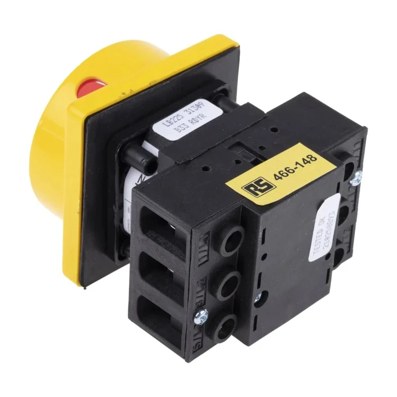 RS PRO 3-Pole Panel Mount Isolator Switch IP65 25A 11kW, Red Handle, Screw Terminal, Model IP65
