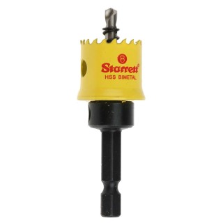 Starrett High Speed Steel Bi-Metal Hole Saw Drill Bit, 20 mm Diameter, 6.35 mm Hex Shank, for Stainless Steel CSC20