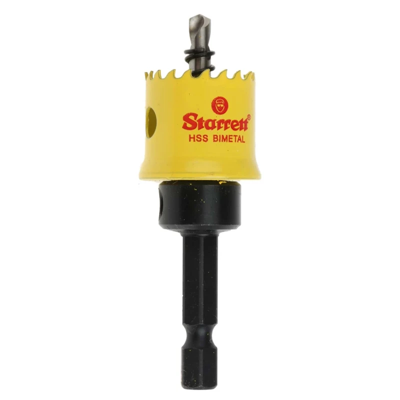 Starrett High Speed Steel Bi-Metal Hole Saw Drill Bit, 20 mm Diameter, 6.35 mm Hex Shank, for Stainless Steel CSC20