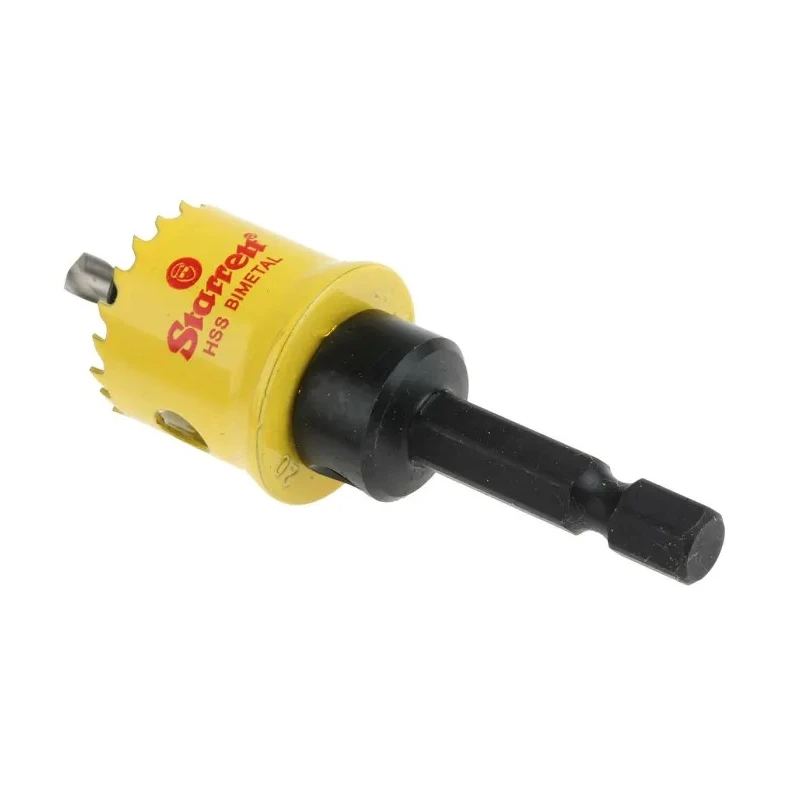 Starrett High Speed Steel Bi-Metal Hole Saw Drill Bit, 20 mm Diameter, 6.35 mm Hex Shank, for Stainless Steel CSC20