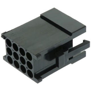 ITT Cannon Trident Male Connector Housing, 12 Way, 5.08 mm Pitch, 3 Row Straight, Snap-in Nylon, TST12PA00 / 192923-5940