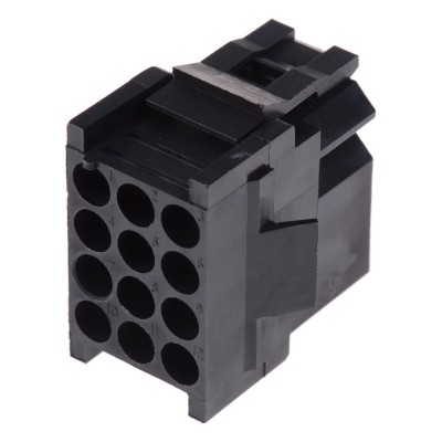 ITT Cannon Trident Female Connector Housing 5.08 mm Pitch 12 Way 3 Row Straight TST12RA00 / 192923-6030