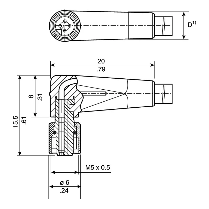 binder Sensor Actuator Cable, Female, 3 Way Right Angle to Unterminated 4 Way, 2m, Polyurethane, 125V, IP67 79-3110-52-04