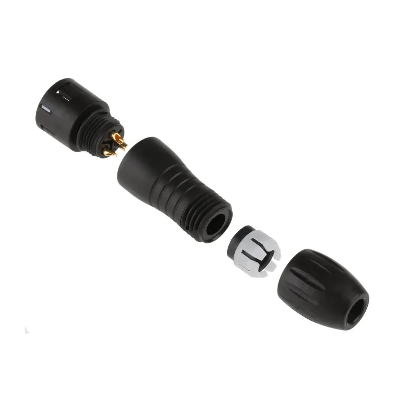 binder Circular Connector, 3 Contacts, Cable, Miniature Plug, Male, IP67, Polyamide, Gold-Plated Brass, 7A 99-9105-00-03