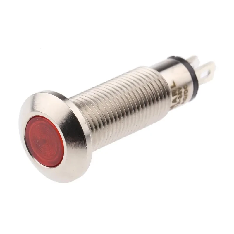 Marl Panel Mount LED Indicator Red, 8.1 mm, IP67, 12–28V DC, Solder Tab, 600 mcd 537-501-63