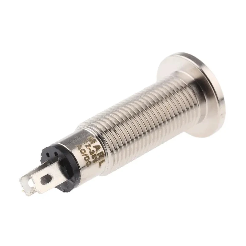 Marl Panel Mount LED Indicator Red, 8.1 mm, IP67, 12–28V DC, Solder Tab, 600 mcd 537-501-63