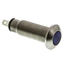 Marl Panel Mount LED Indicator, Blue, IP67, 8.1 mm Mount Hole, 12–28V DC, Solder Tab, 534-930-63
