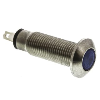 Marl Panel Mount LED Indicator, Blue, IP67, 8.1 mm Mount Hole, 12–28V DC, Solder Tab, 534-930-63
