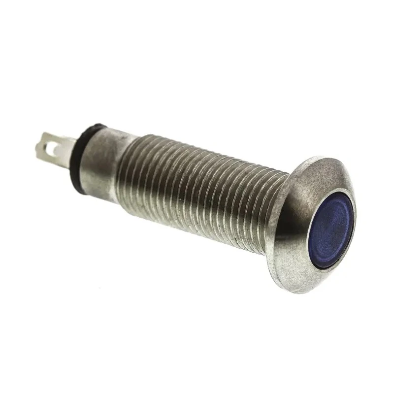 Marl Panel Mount LED Indicator, Blue, IP67, 8.1 mm Mount Hole, 12–28V DC, Solder Tab, 534-930-63