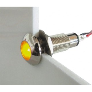 Marl Panel Mount LED Indicator Yellow 537-521-63, 16mA, 8.1mm Mount, IP67, Solder Tab, 12–28V DC