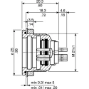 binder 09-4843-00-19 Circular Connector 19 Contacts Panel Mount Miniature Socket Male IP67 3A 60V 440 Series
