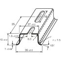 RS PRO Steel Perforated DIN Rail, 500 mm x 35mm x 15 mm, Slotted TS-35, Zinc-Plated, 467-438