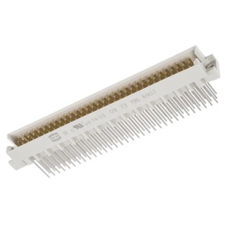 HARTING DIN 41612 Connector 96 Way 2.54 mm Pitch, Through Hole, Wire Wrap, 3 Row Male, Straight, Class C2 09731966907