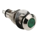 Marl Green Panel Mount LED Indicator 8.1 mm 12–28V DC, Solder Tab, IP67, Diffused Lens 537-532-63