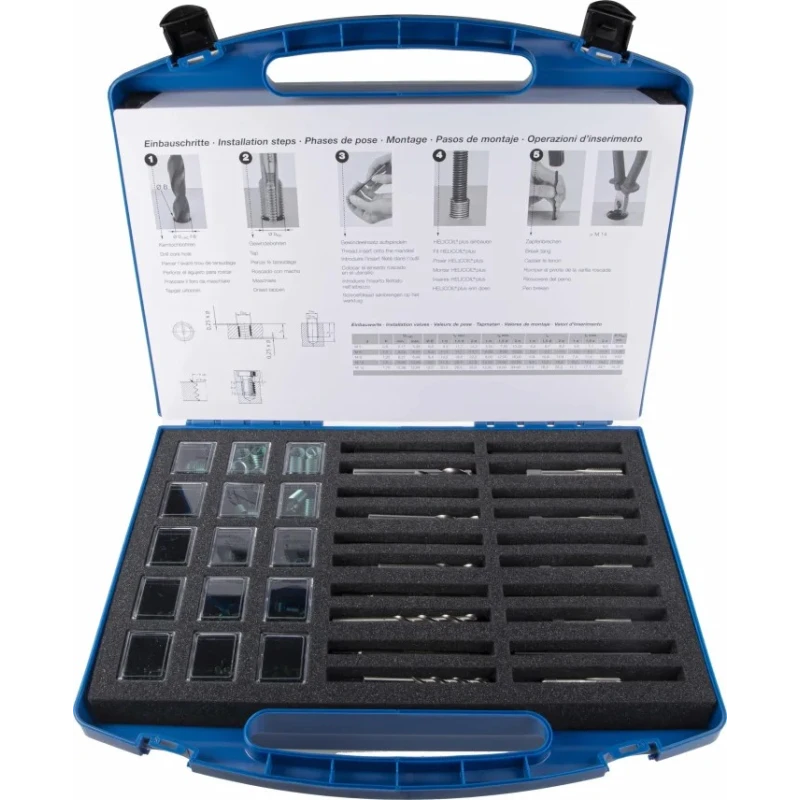 Böllhoff Thread Repair Kit 230 Pieces HELICOIL Plus M5–M12 DIN 65536/EN 2944/ DIN 8140/ LN 9490/ LN 9039 41861000001