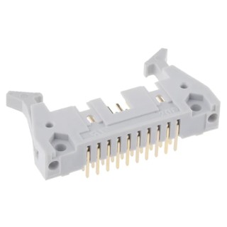 RS PRO Right Angle Through Hole PCB Header 20 Contacts 2.54 mm Pitch Shrouded 1A Gold-Plated Thermoplastic 471-137