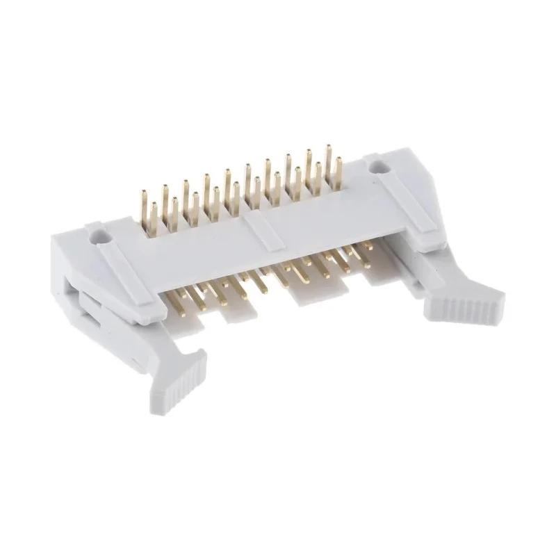 RS PRO Right Angle Through Hole PCB Header 20 Contacts 2.54 mm Pitch Shrouded 1A Gold-Plated Thermoplastic 471-137