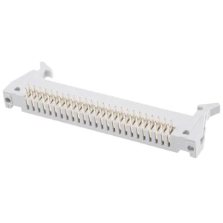 RS PRO Right Angle Through Hole PCB Header, 50 Contacts, 2.54 mm Pitch, Fibreglass Reinforced PET, Brass 471-171