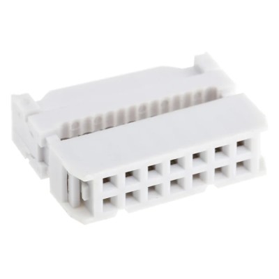 RS PRO 14-Way IDC Connector Female, 2 Row, Cable Mount, 1A, 500V, Pitch 2.54mm, Shrouded, Straight, Brass Contacts, 471-193
