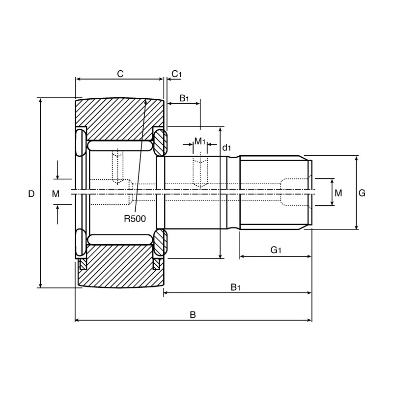 RS PRO Stud Cam Follower, 6mm Inner Diameter, 16mm Roller Diameter, Track Roller, Stud Type, Static Load 3800N 471-304